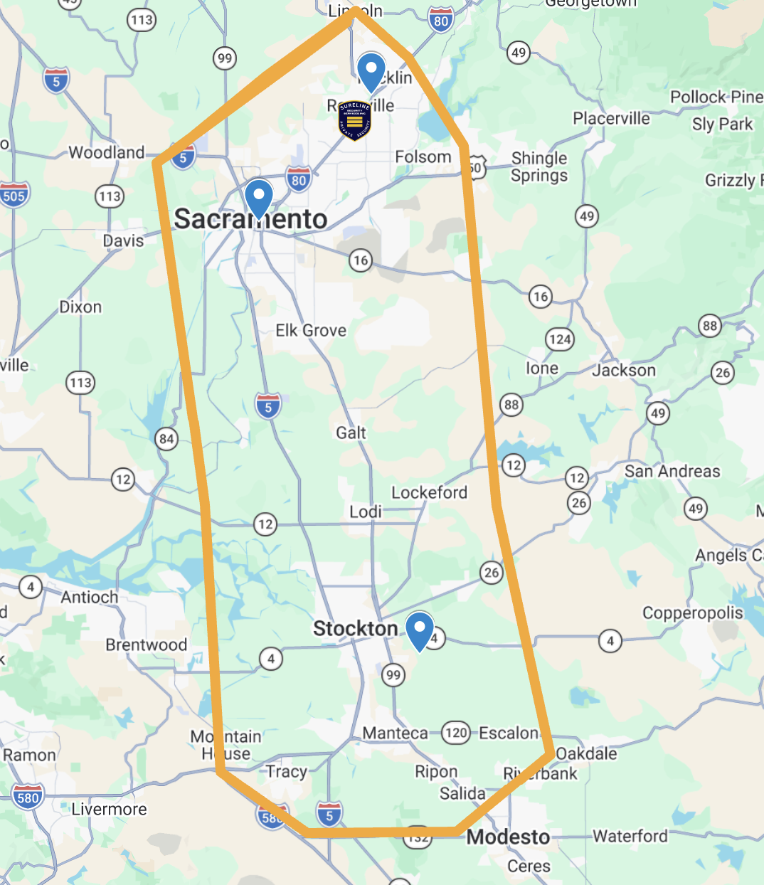 Sureline Security Service Areas Sacramento and San Joaquin